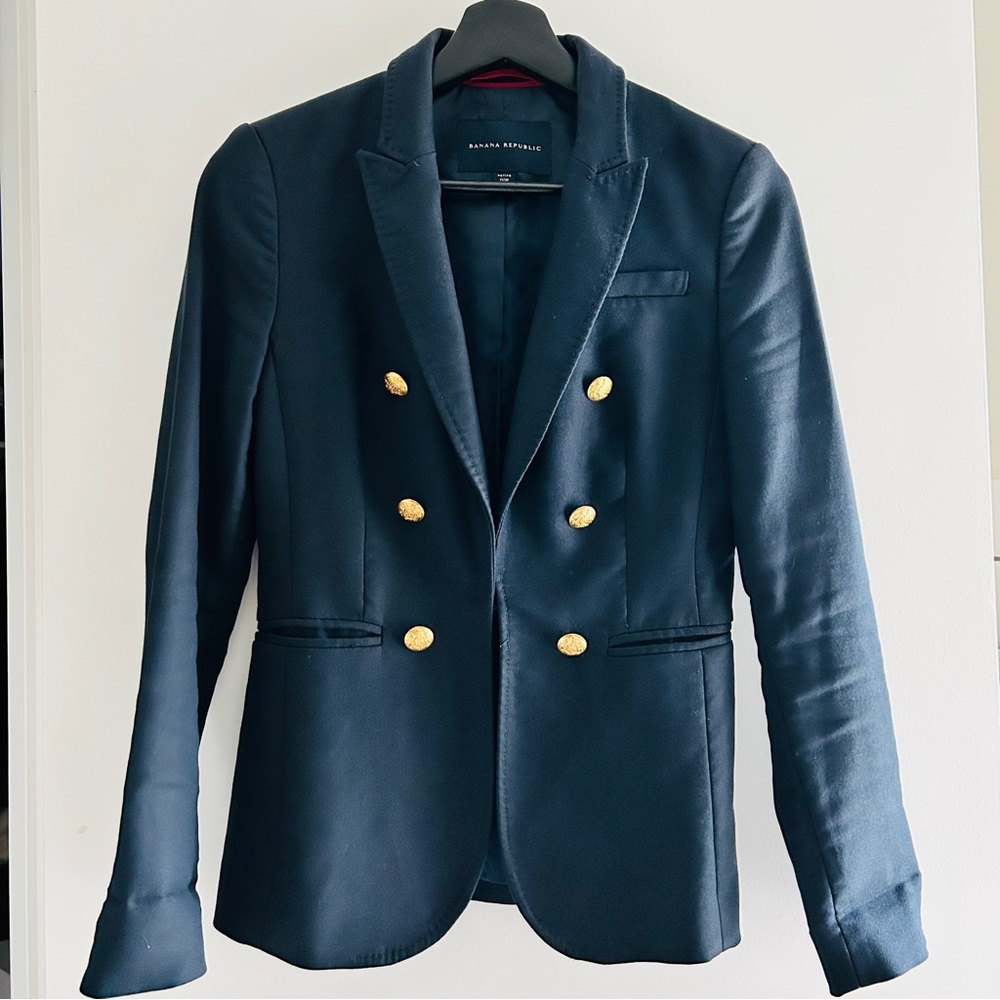 Banana Republic Double Breasted Navy Blazer XXSP